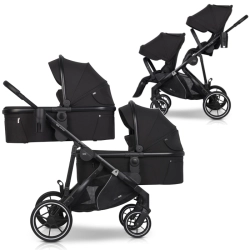 EasyGo DuoFlex Ebony Black 2+2 wózek bliźniaczy wielofunkcyjny